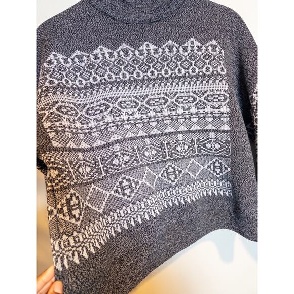 Alexander Wang 2010s Fair Isle Wool Sweater Gray Nordic Knit Small - Picture 5 of 9